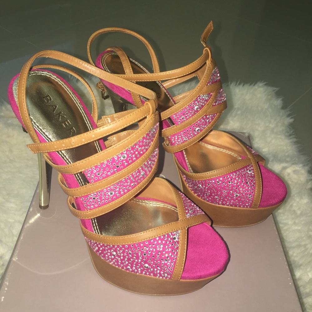 Bakers pink and brown heels